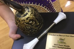 A close up of Elsie's award from Twirl Mania.